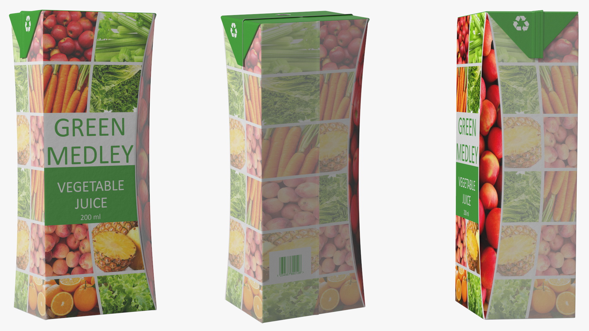 Tetra Brik Aseptic Slim Leaf Juice 3D model