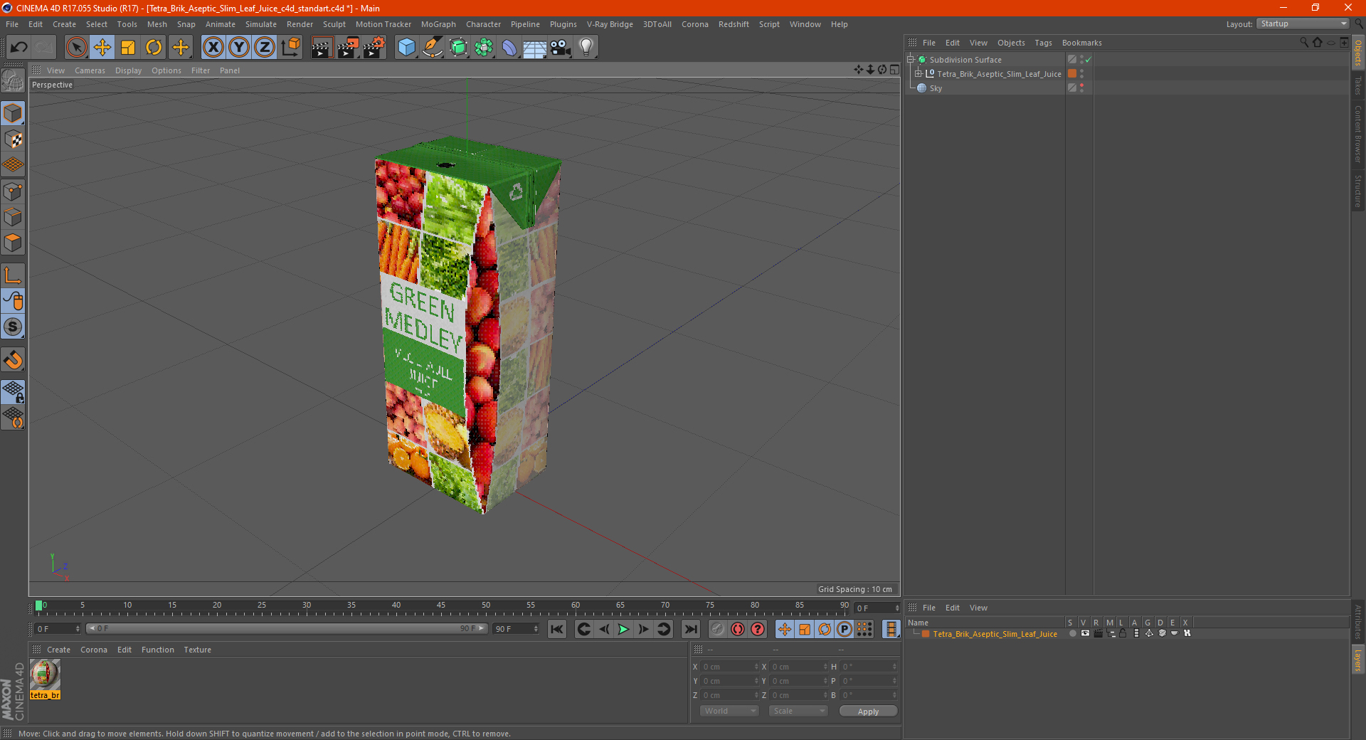 Tetra Brik Aseptic Slim Leaf Juice 3D model