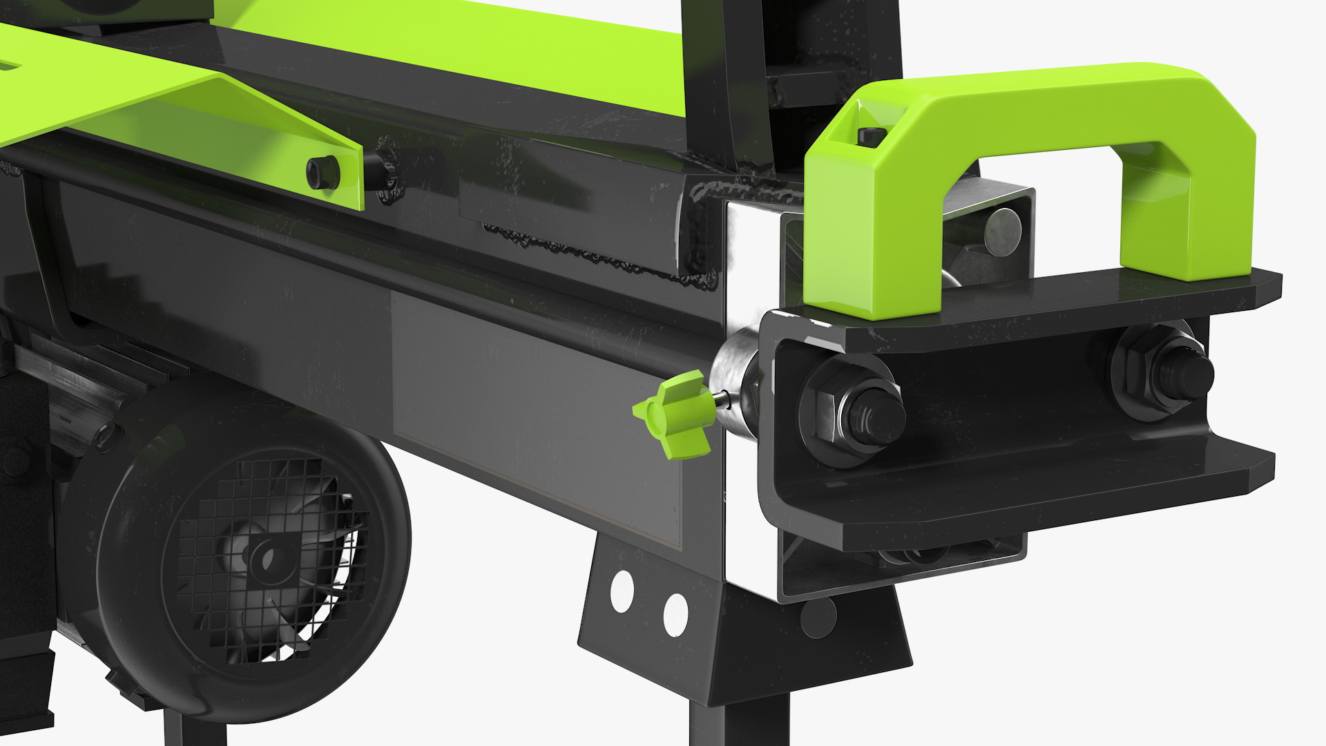 Electric Log Splitter with Stand Rigged 3D model