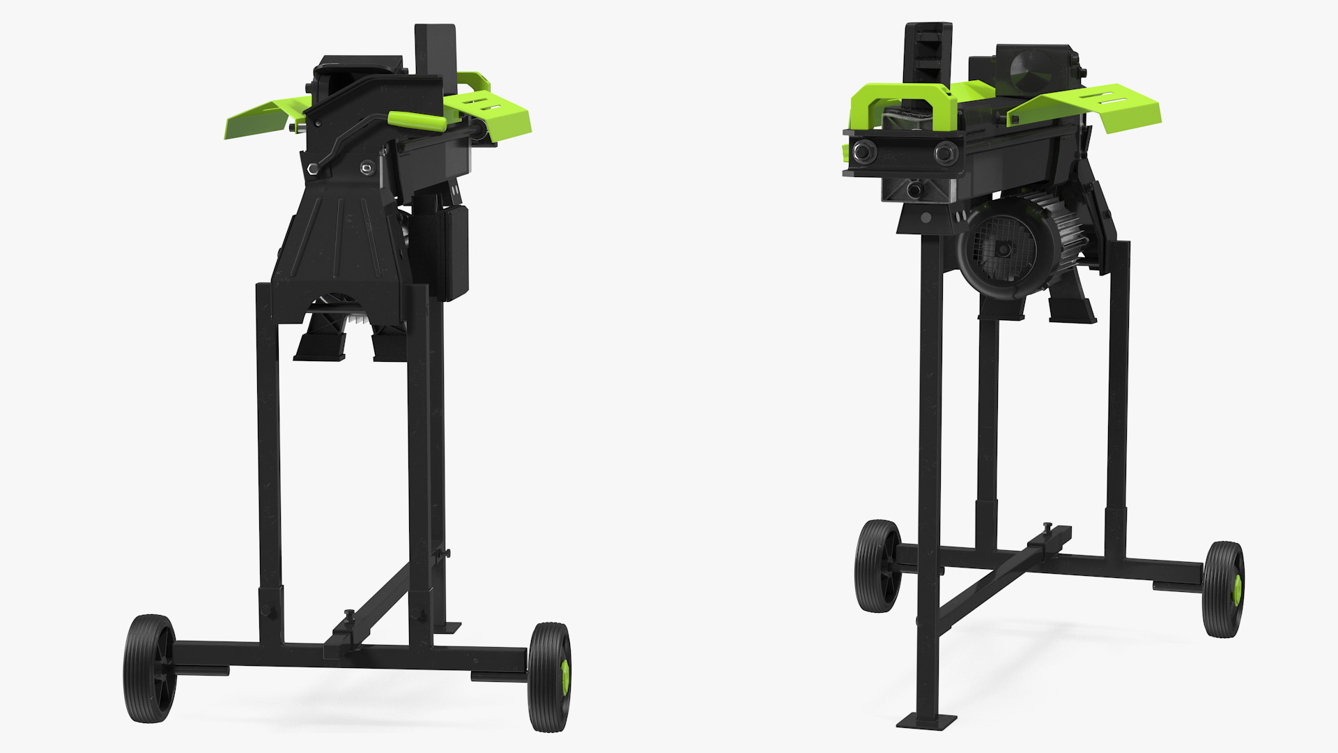 Electric Log Splitter with Stand Rigged 3D model