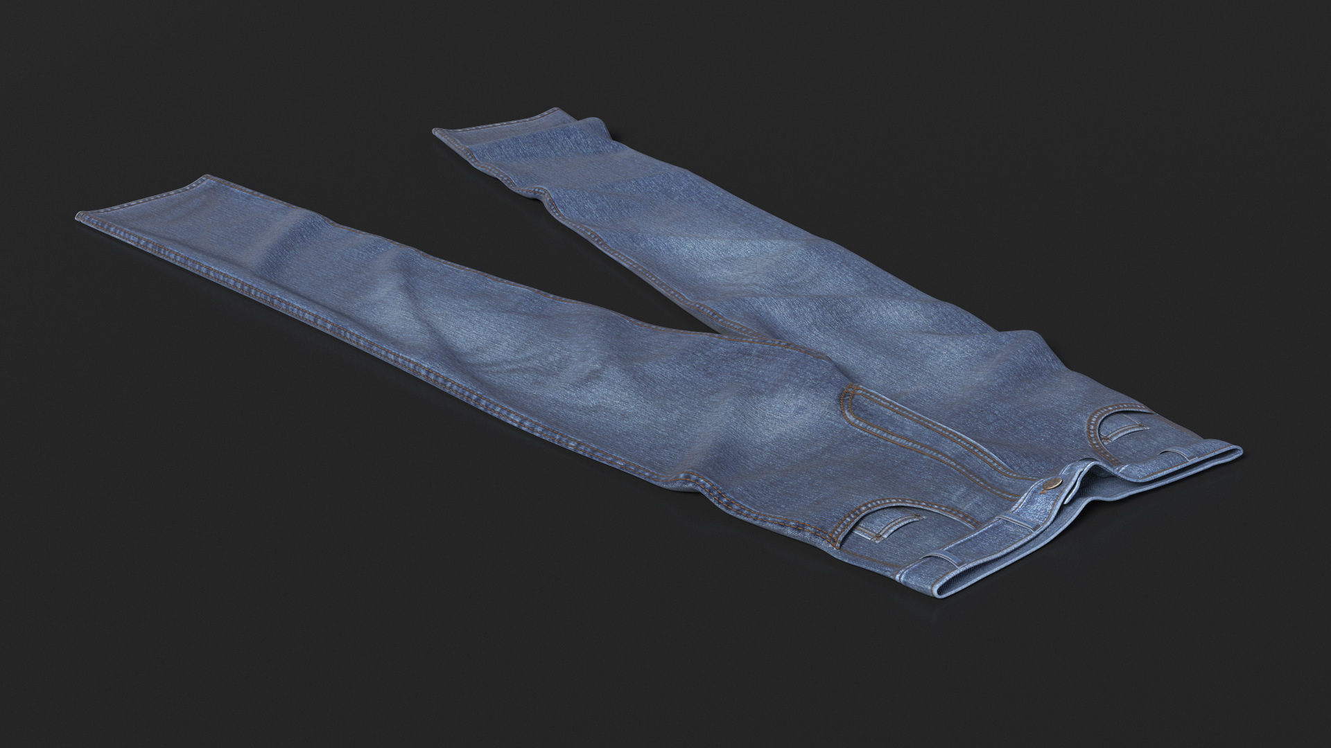 3D Casual Denim Jeans model