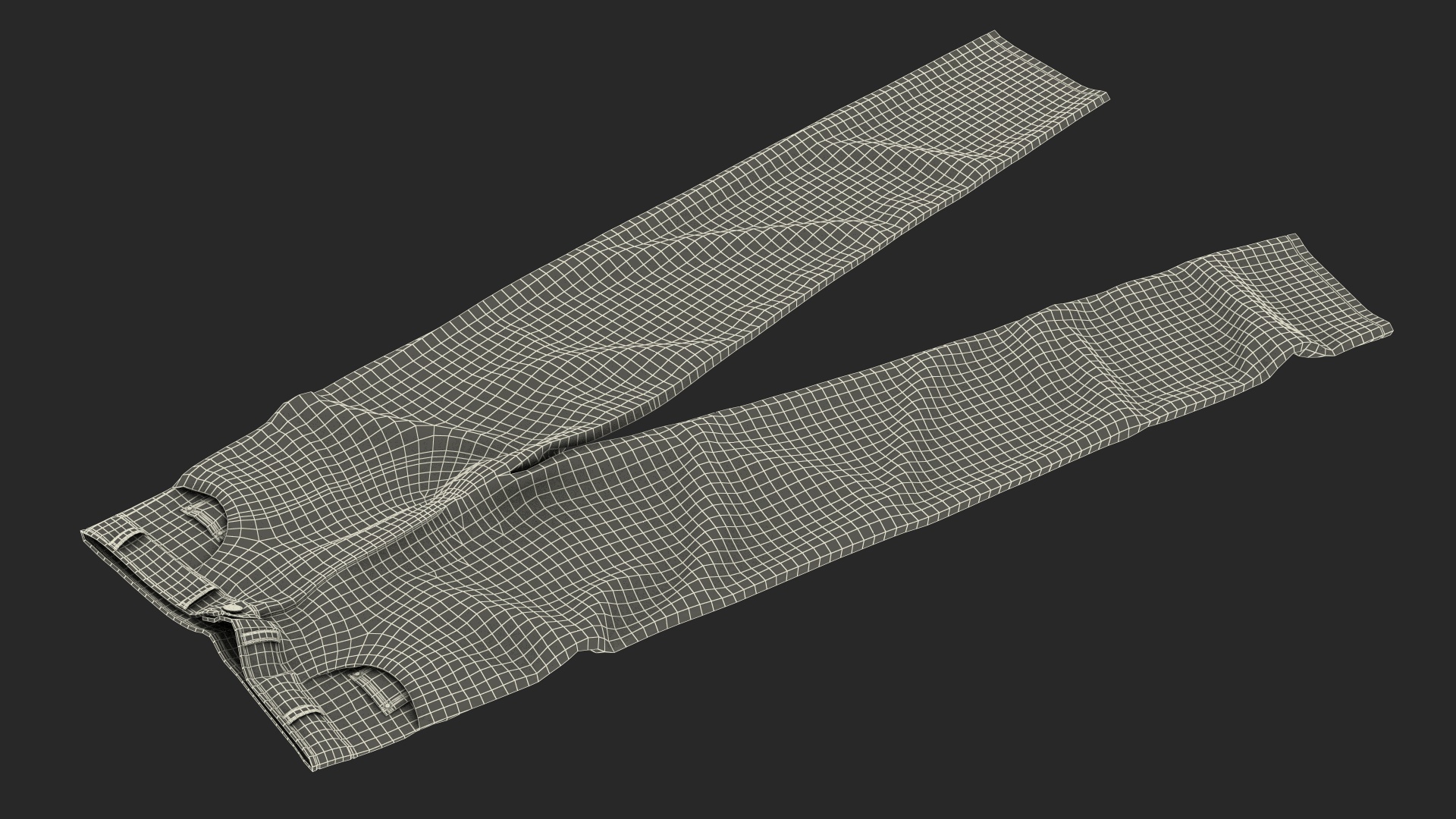 3D Casual Denim Jeans model