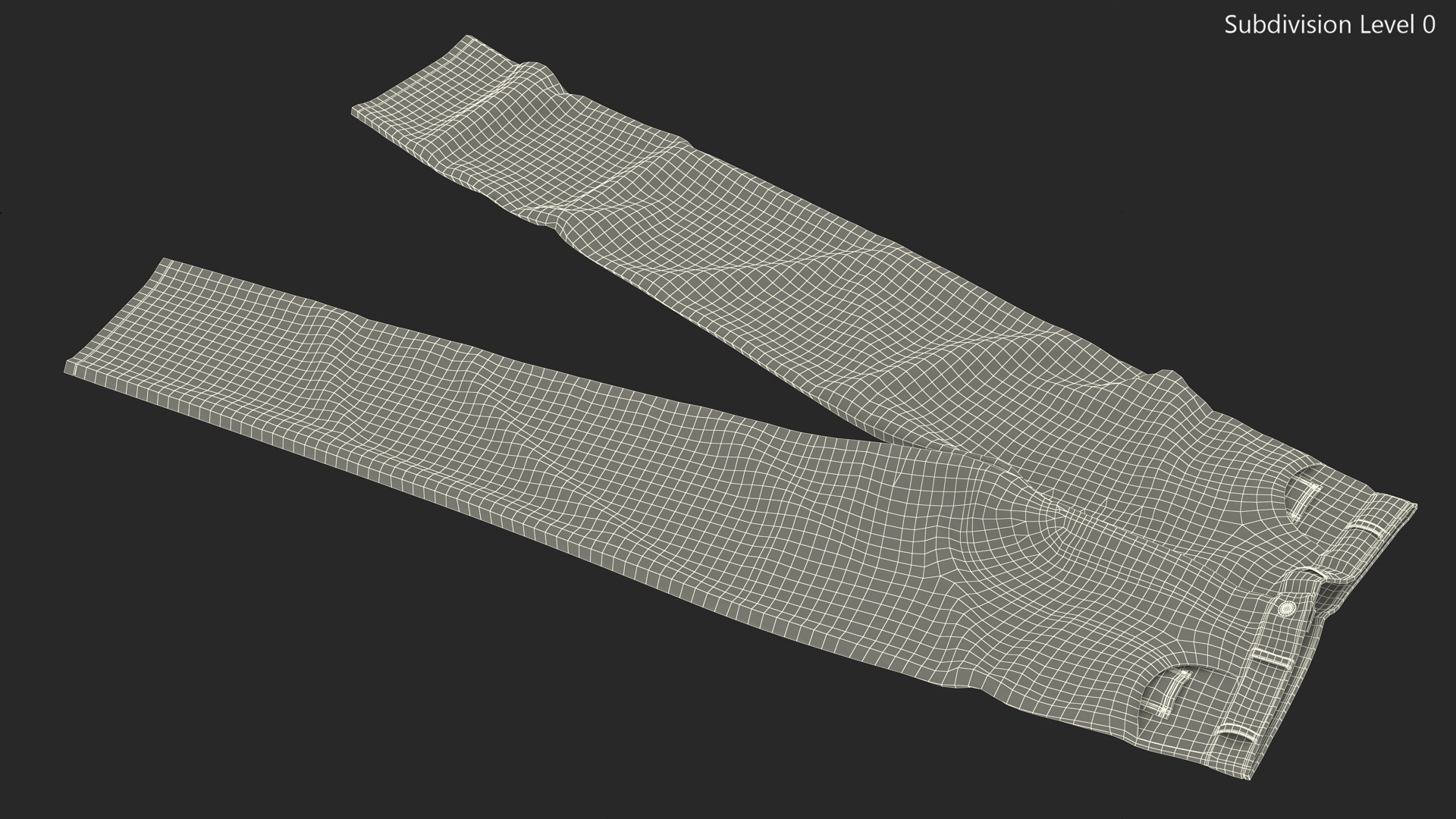 3D Casual Denim Jeans model