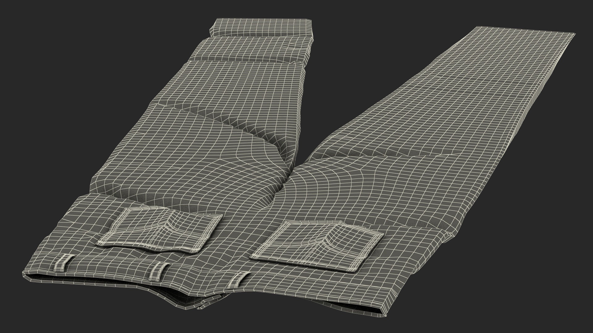 3D Casual Denim Jeans model