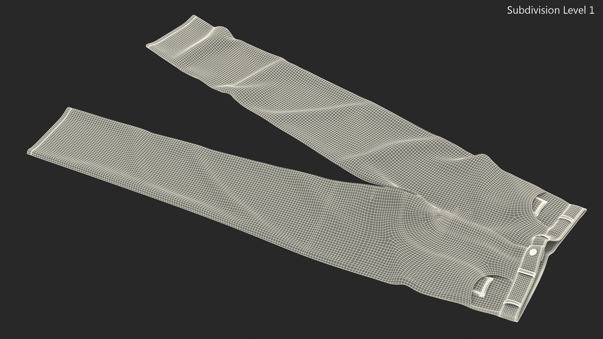 3D Casual Denim Jeans model
