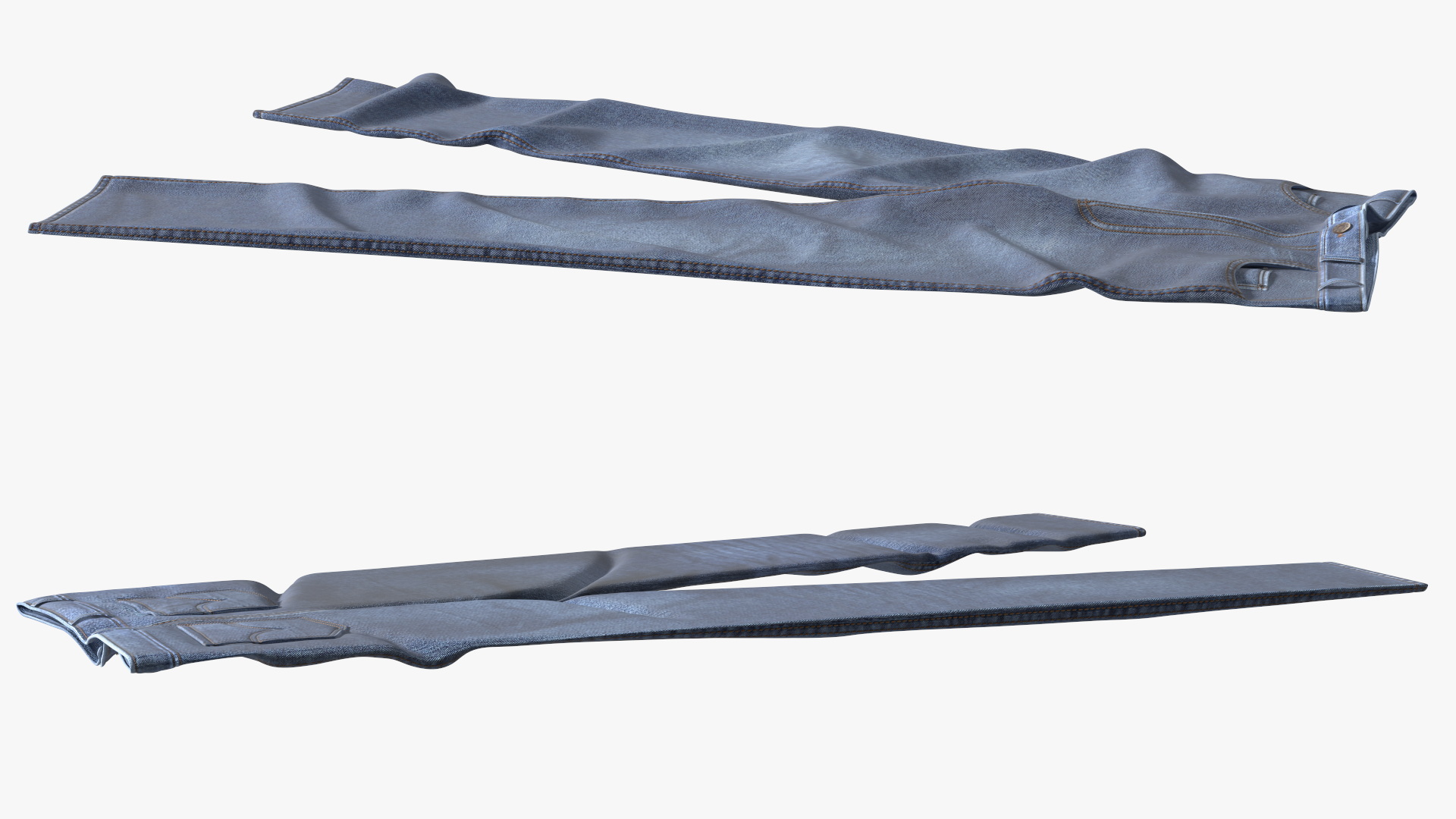 3D Casual Denim Jeans model