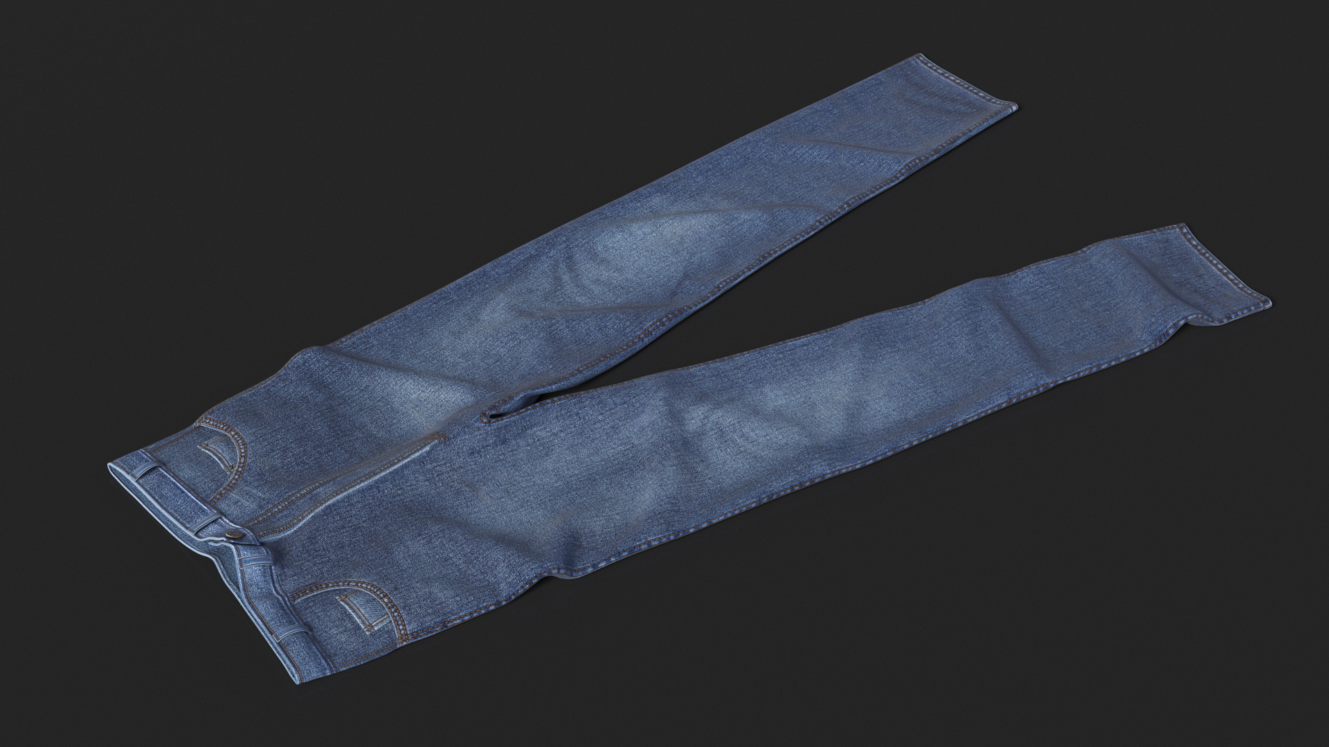 3D Casual Denim Jeans model