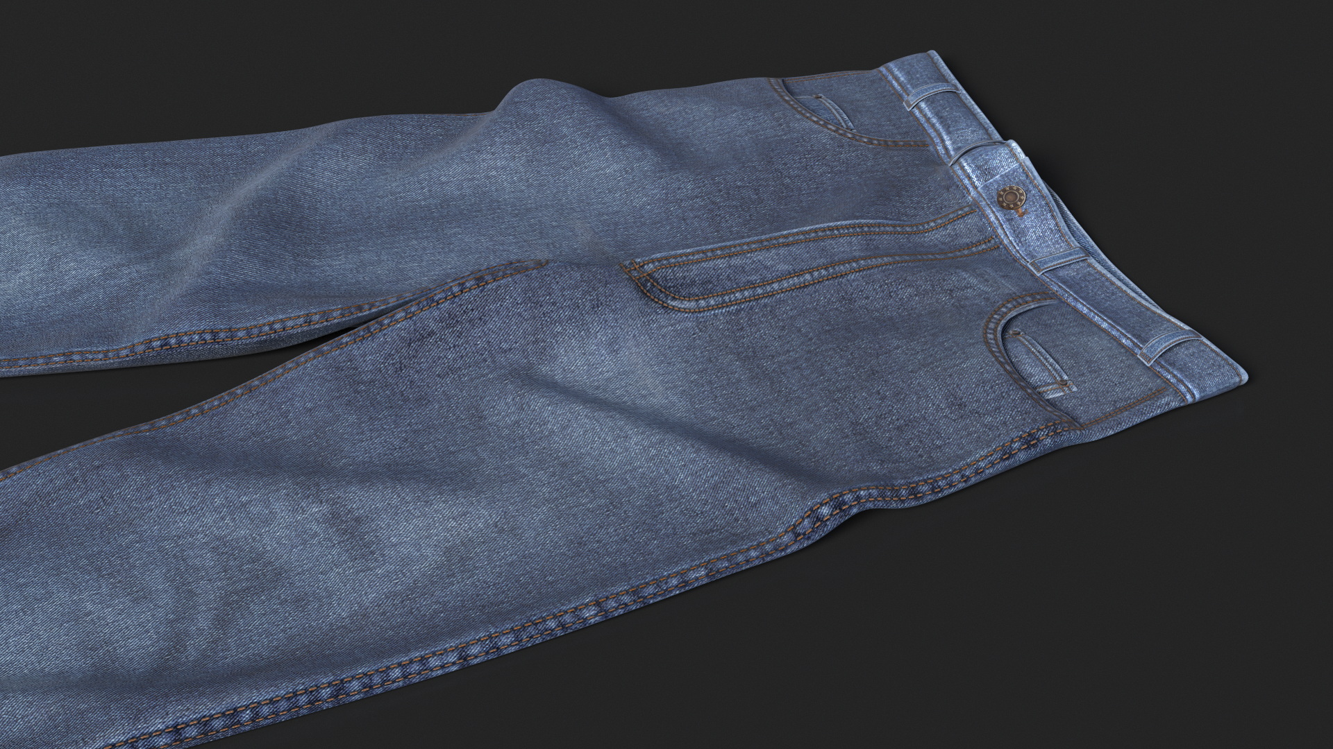 3D Casual Denim Jeans model