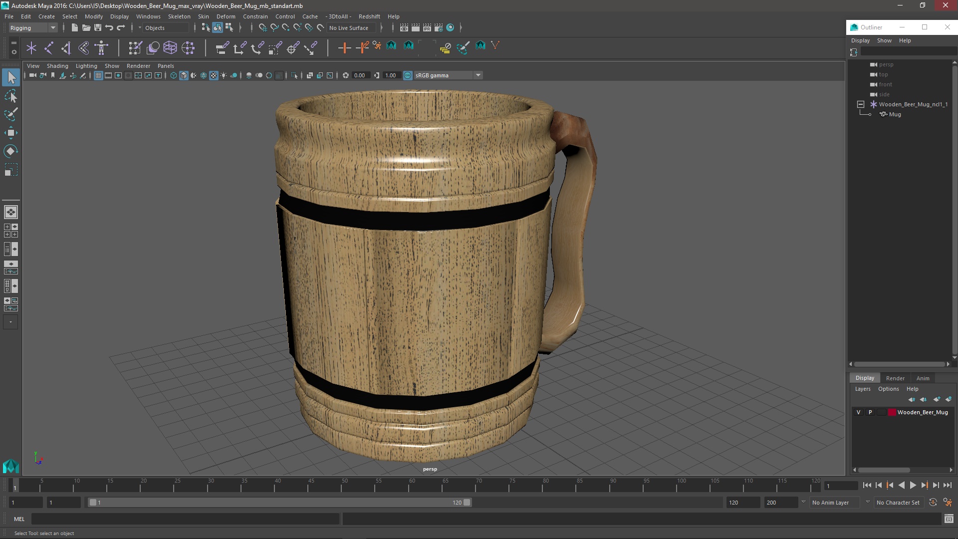 3D Wooden Beer Mug for 3D Print model