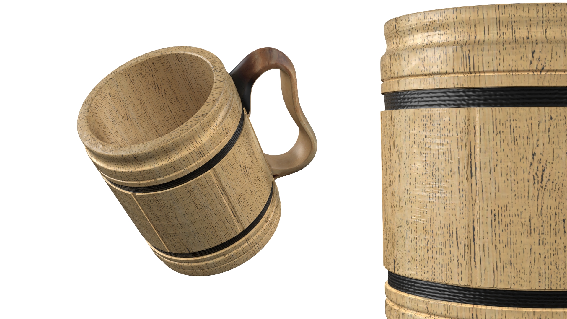 3D Wooden Beer Mug for 3D Print model