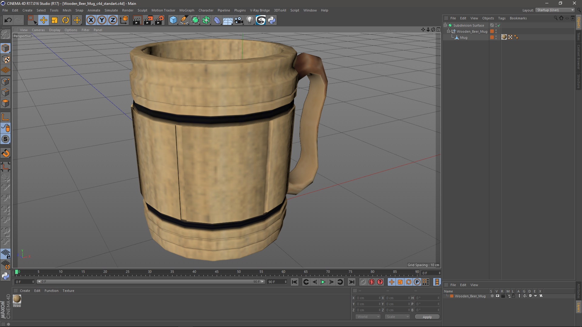 3D Wooden Beer Mug for 3D Print model