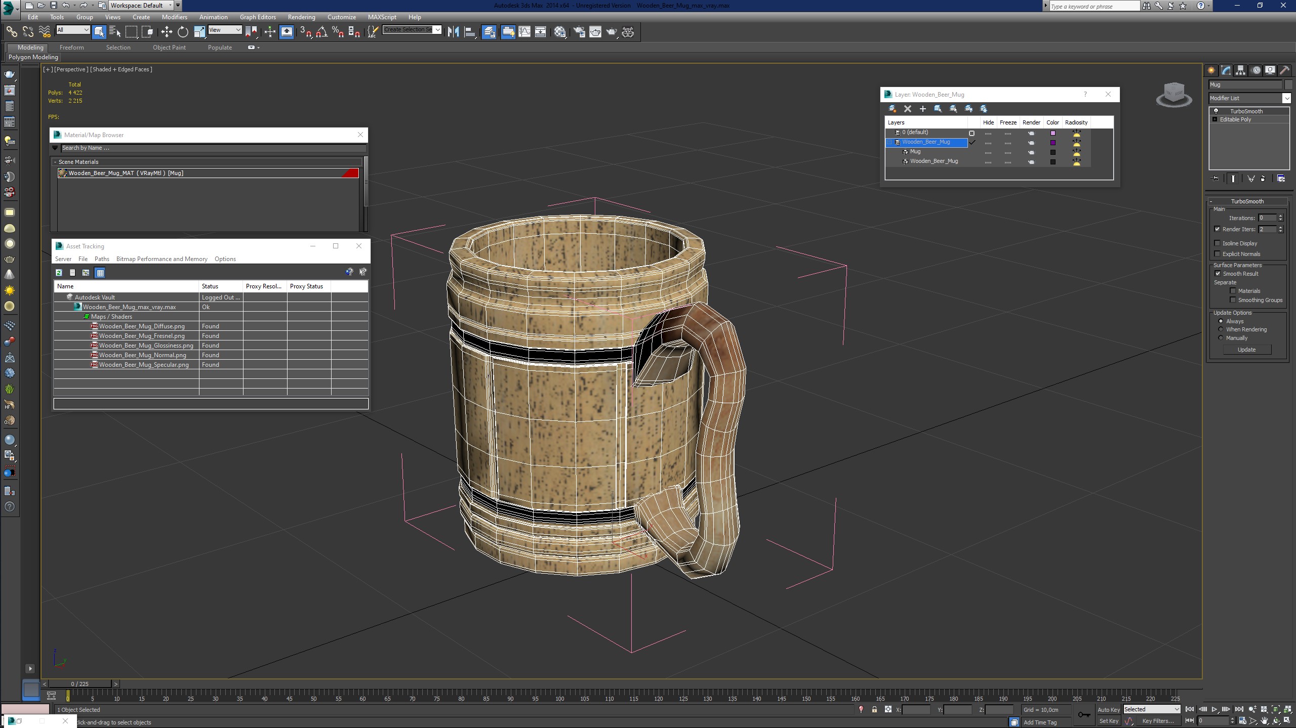 3D Wooden Beer Mug for 3D Print model