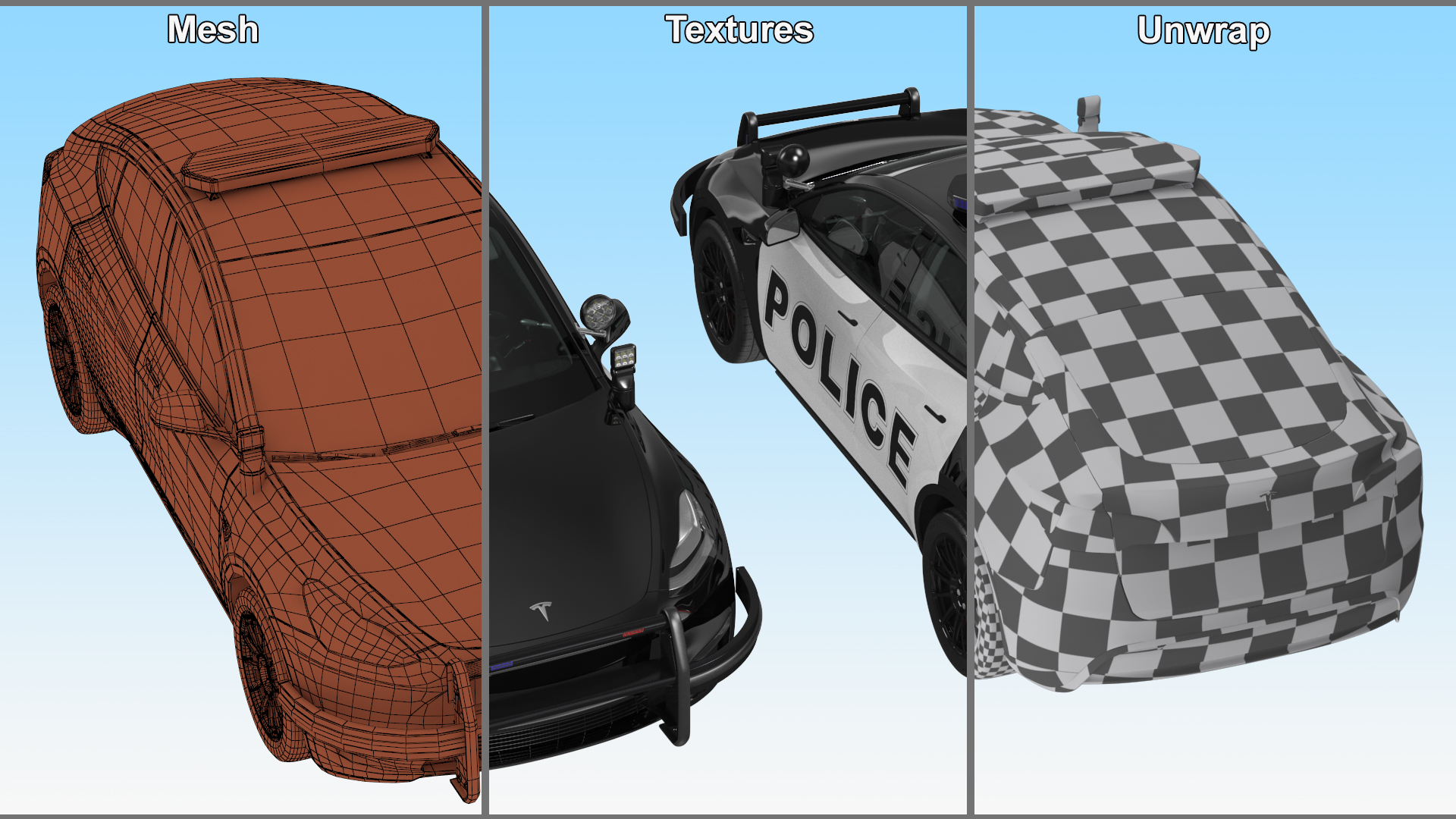 Police Car Tesla Model Y 3D model
