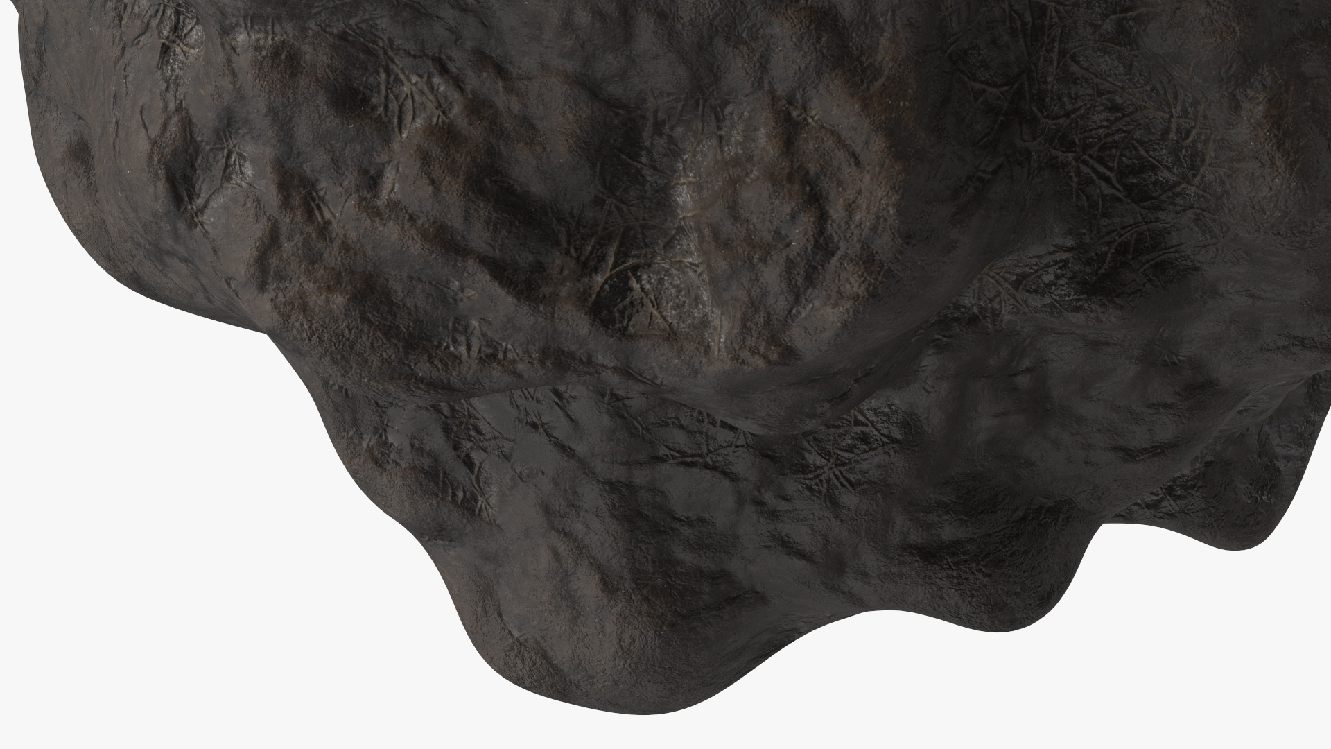 Round Soil Ground Cross Section with Green Grass Fur 3D
