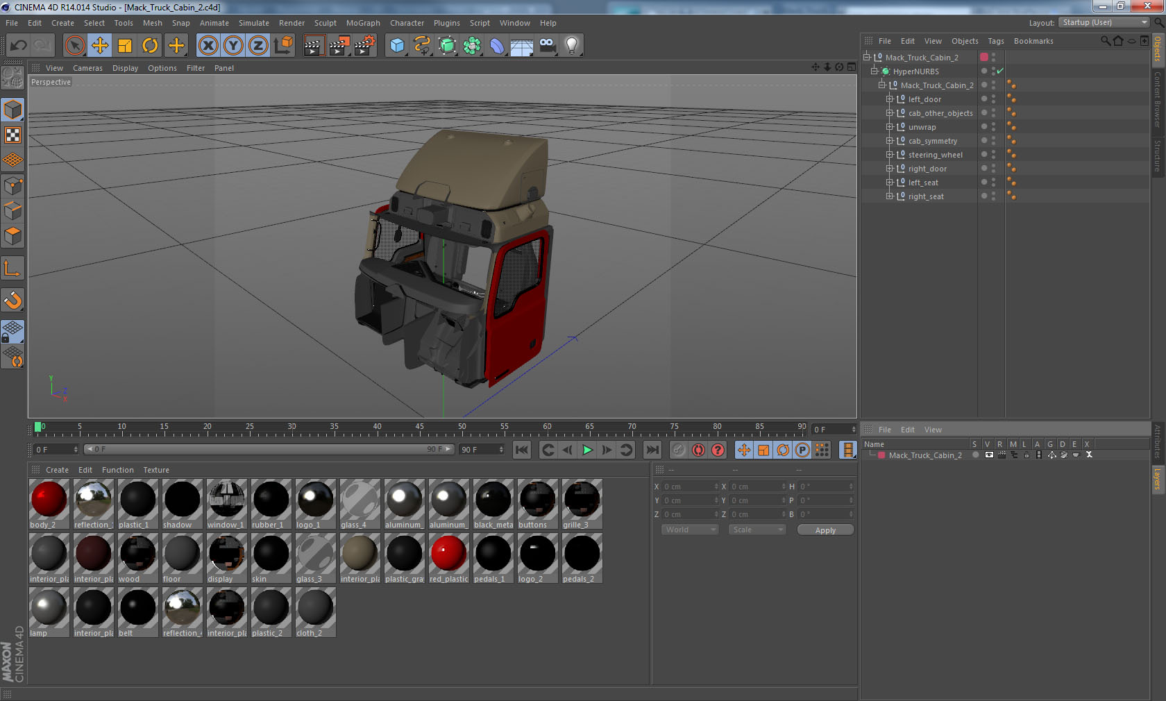 3D Mack Truck Cabin 2 model