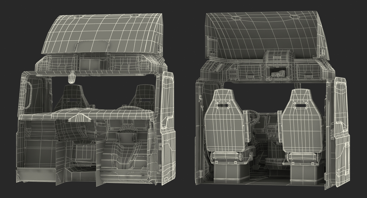 3D Mack Truck Cabin 2 model