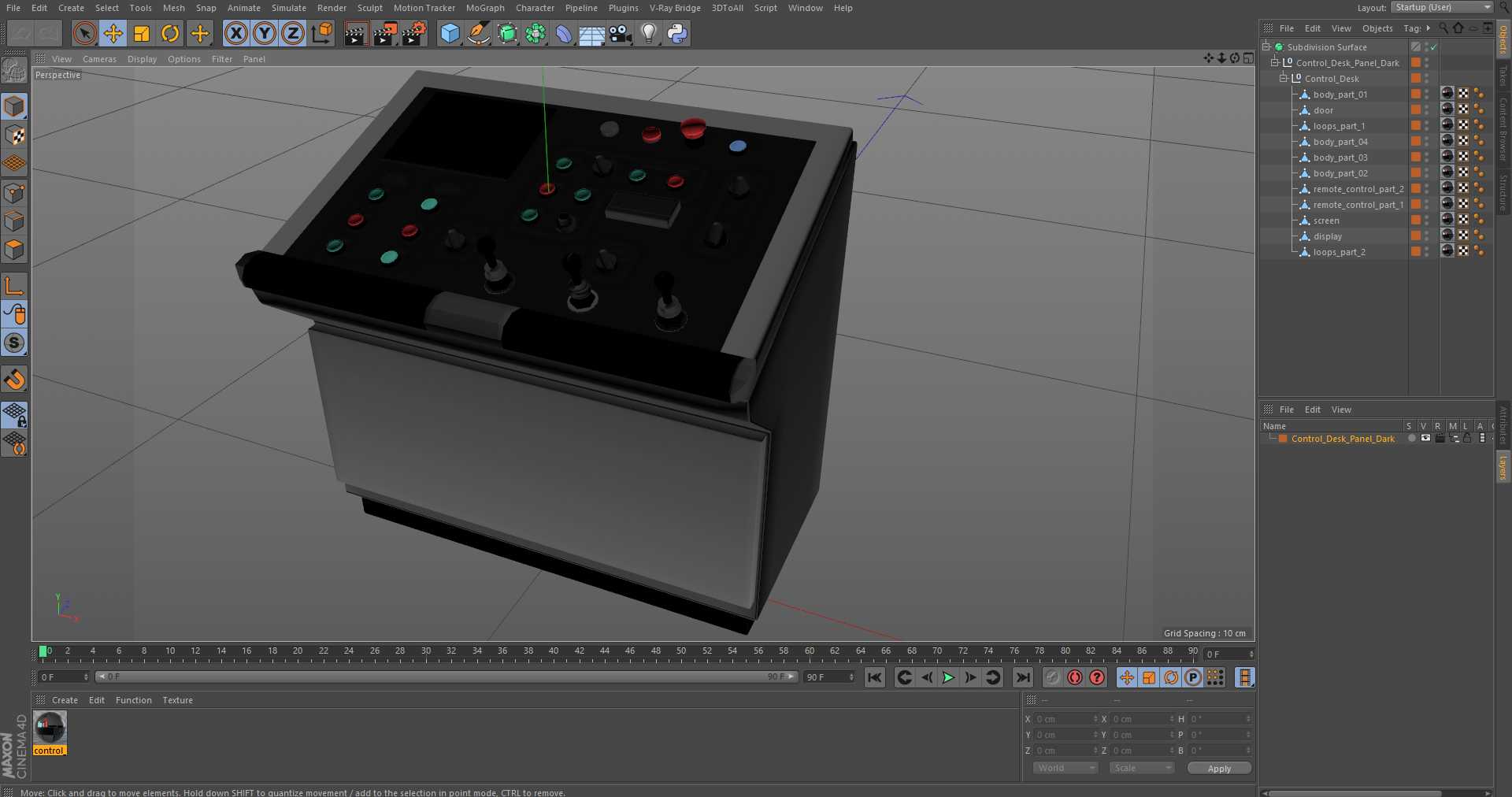 3D Control Desk Panel Dark model