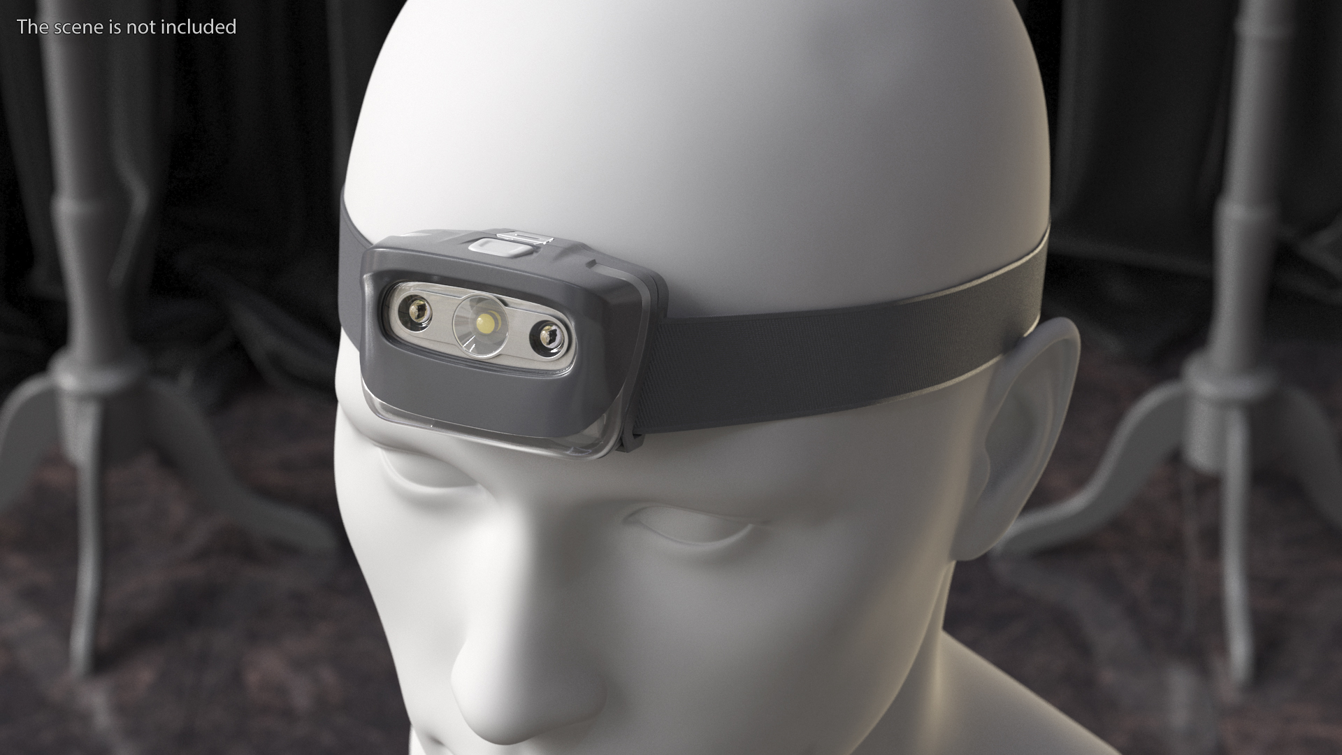 LED Head Light Grey with Mannequin Head 3D model