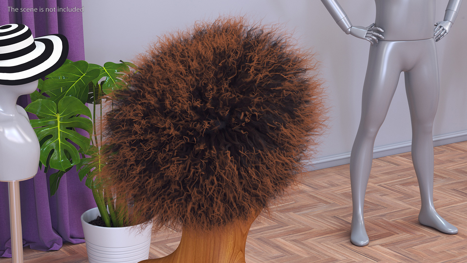 3D Sheepskin Hat Papakha Brown Fur