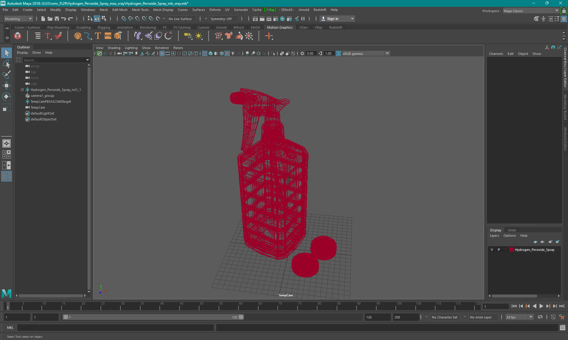 3D model Isopropyl Alcohol Spray Bottle