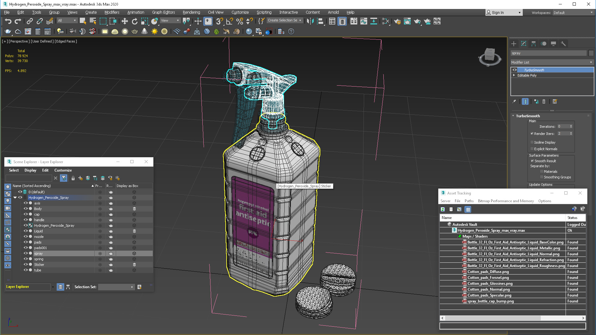 3D model Isopropyl Alcohol Spray Bottle