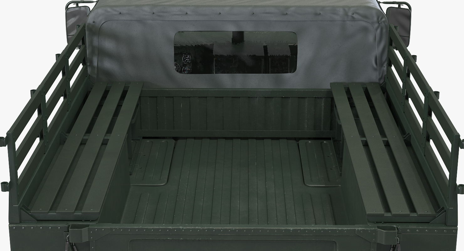 Cargo Troop Carrier HMMWV m1038 Rigged Camo Green 3D model
