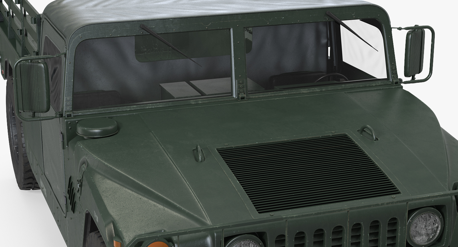 Cargo Troop Carrier HMMWV m1038 Rigged Camo Green 3D model