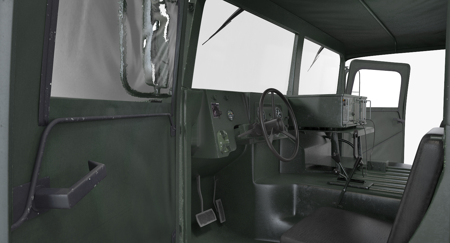 Cargo Troop Carrier HMMWV m1038 Rigged Camo Green 3D model