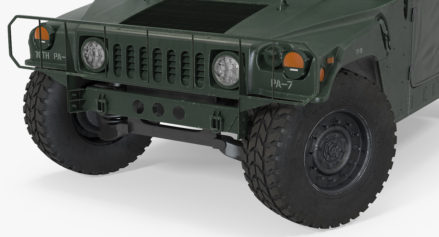 Cargo Troop Carrier HMMWV m1038 Rigged Camo Green 3D model