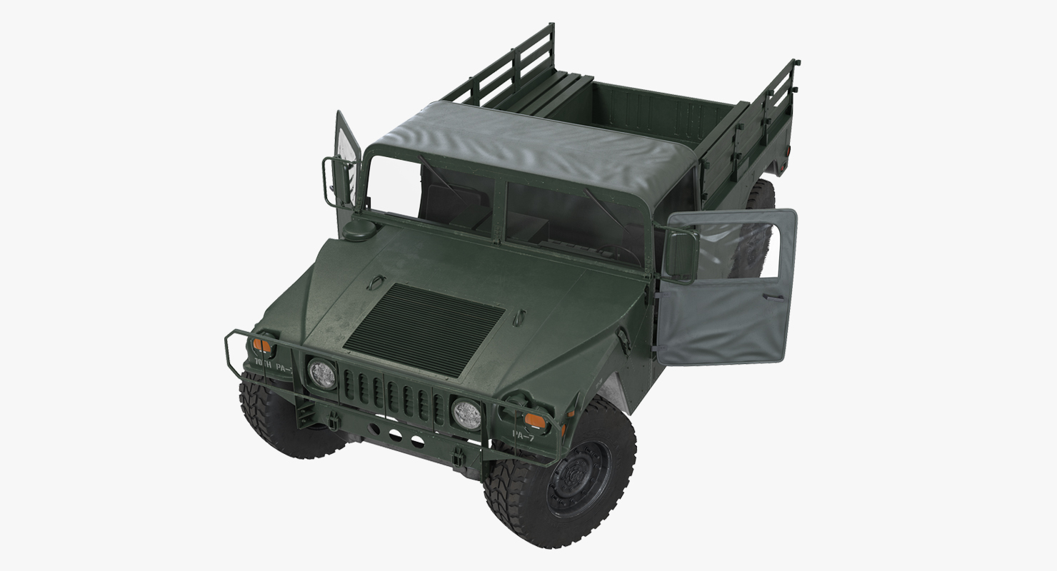 Cargo Troop Carrier HMMWV m1038 Rigged Camo Green 3D model