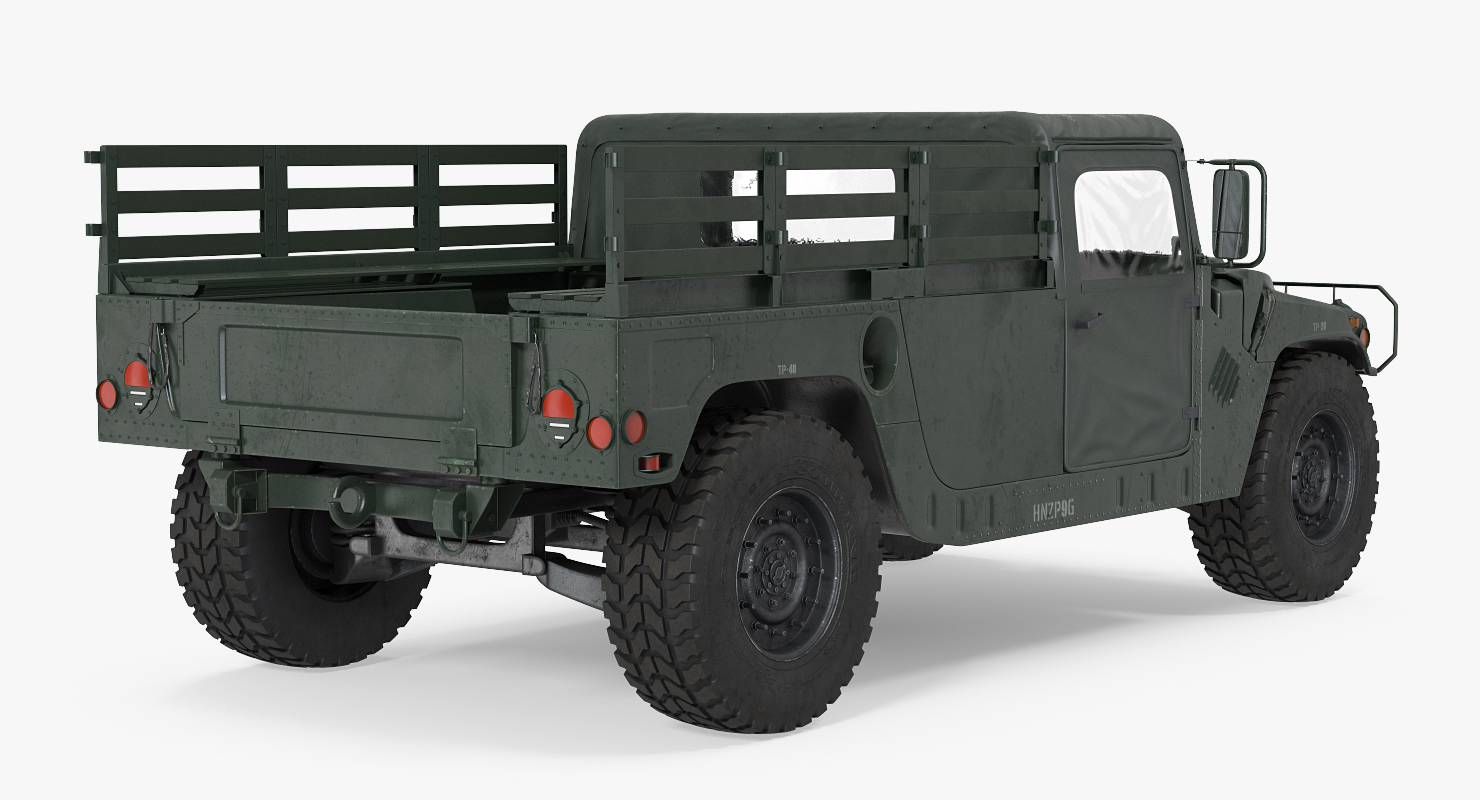 Cargo Troop Carrier HMMWV m1038 Rigged Camo Green 3D model
