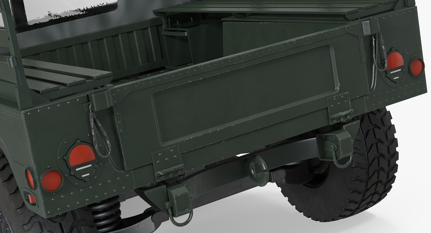 Cargo Troop Carrier HMMWV m1038 Rigged Camo Green 3D model