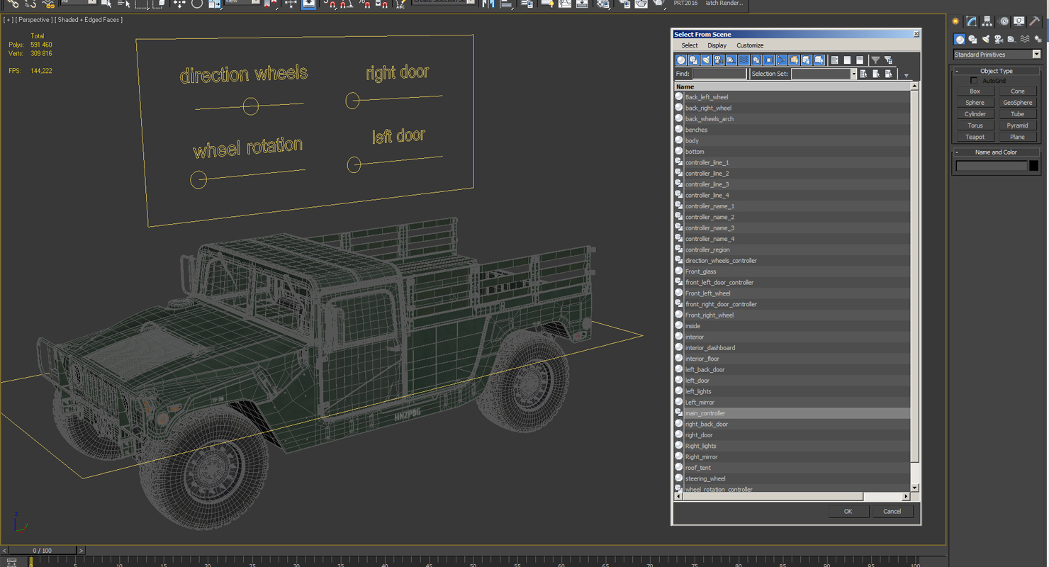 Cargo Troop Carrier HMMWV m1038 Rigged Camo Green 3D model