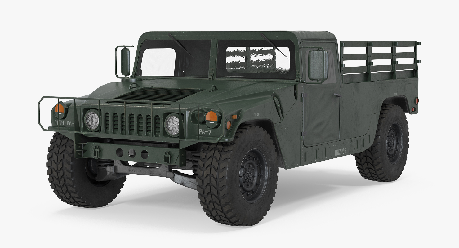 Cargo Troop Carrier HMMWV m1038 Rigged Camo Green 3D model