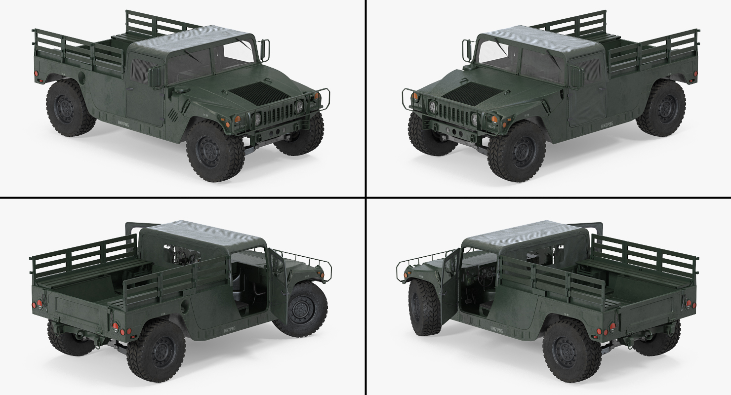 Cargo Troop Carrier HMMWV m1038 Rigged Camo Green 3D model