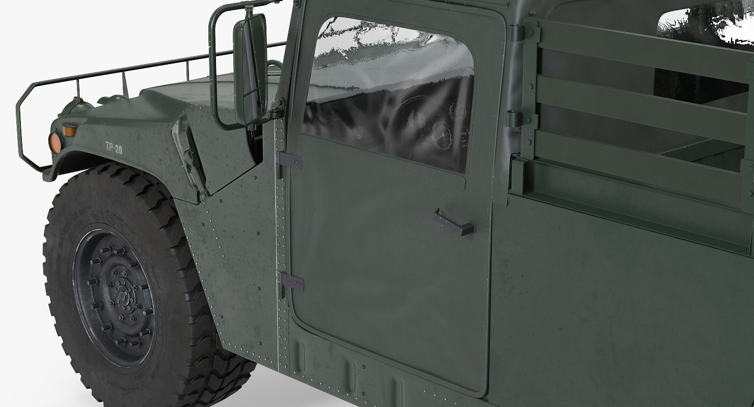 Cargo Troop Carrier HMMWV m1038 Rigged Camo Green 3D model