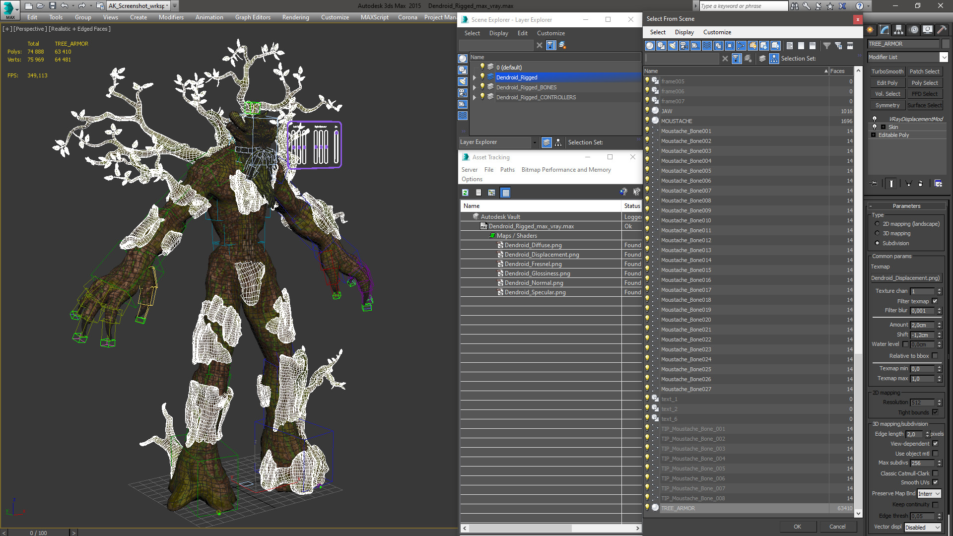Dendroid Rigged for Cinema 4D 3D model