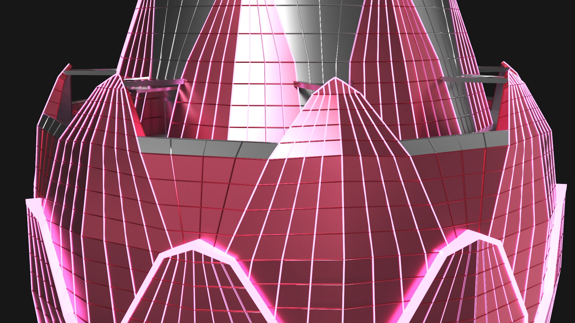 3D Colombo Lotus Tower at Night Time model