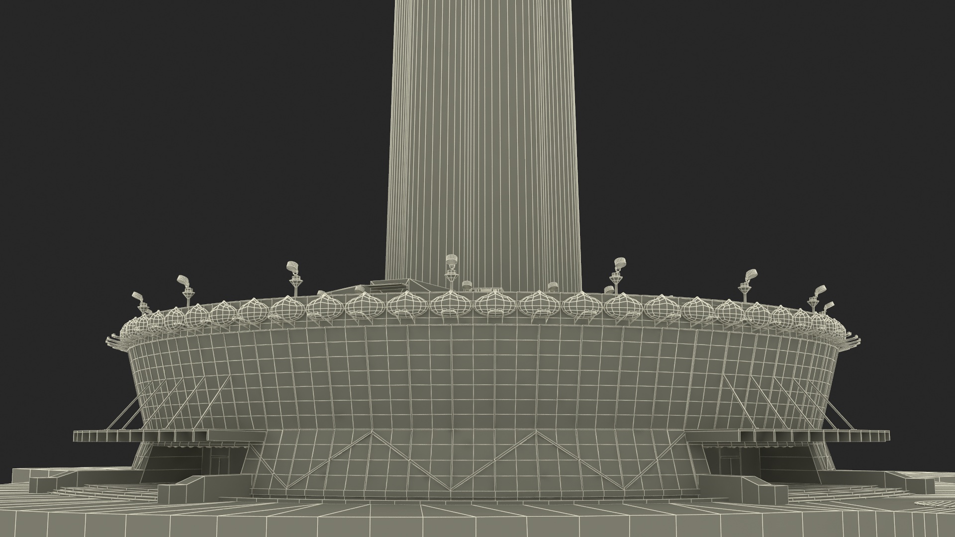 3D Colombo Lotus Tower at Night Time model