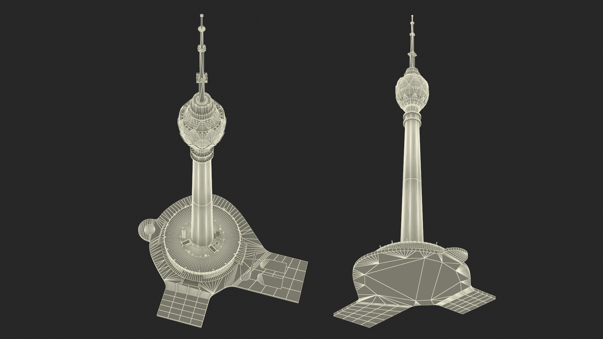 3D Colombo Lotus Tower at Night Time model