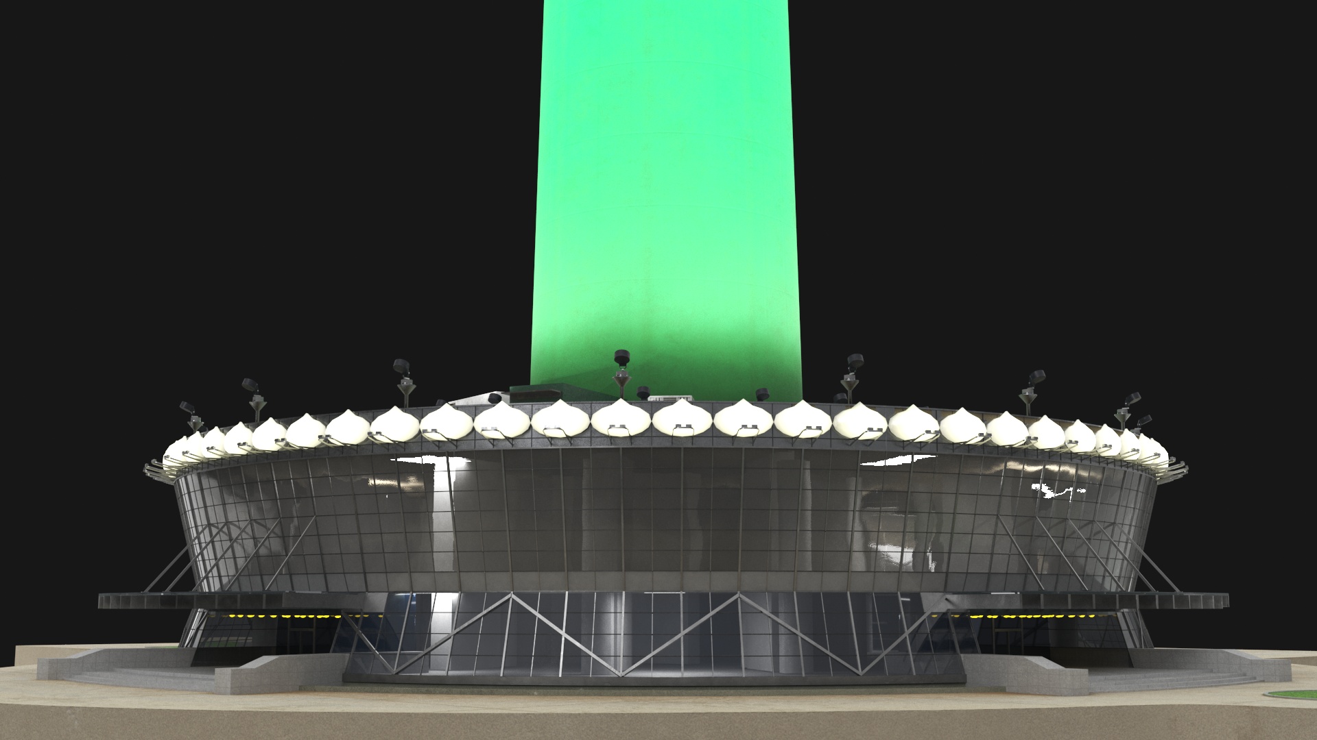 3D Colombo Lotus Tower at Night Time model