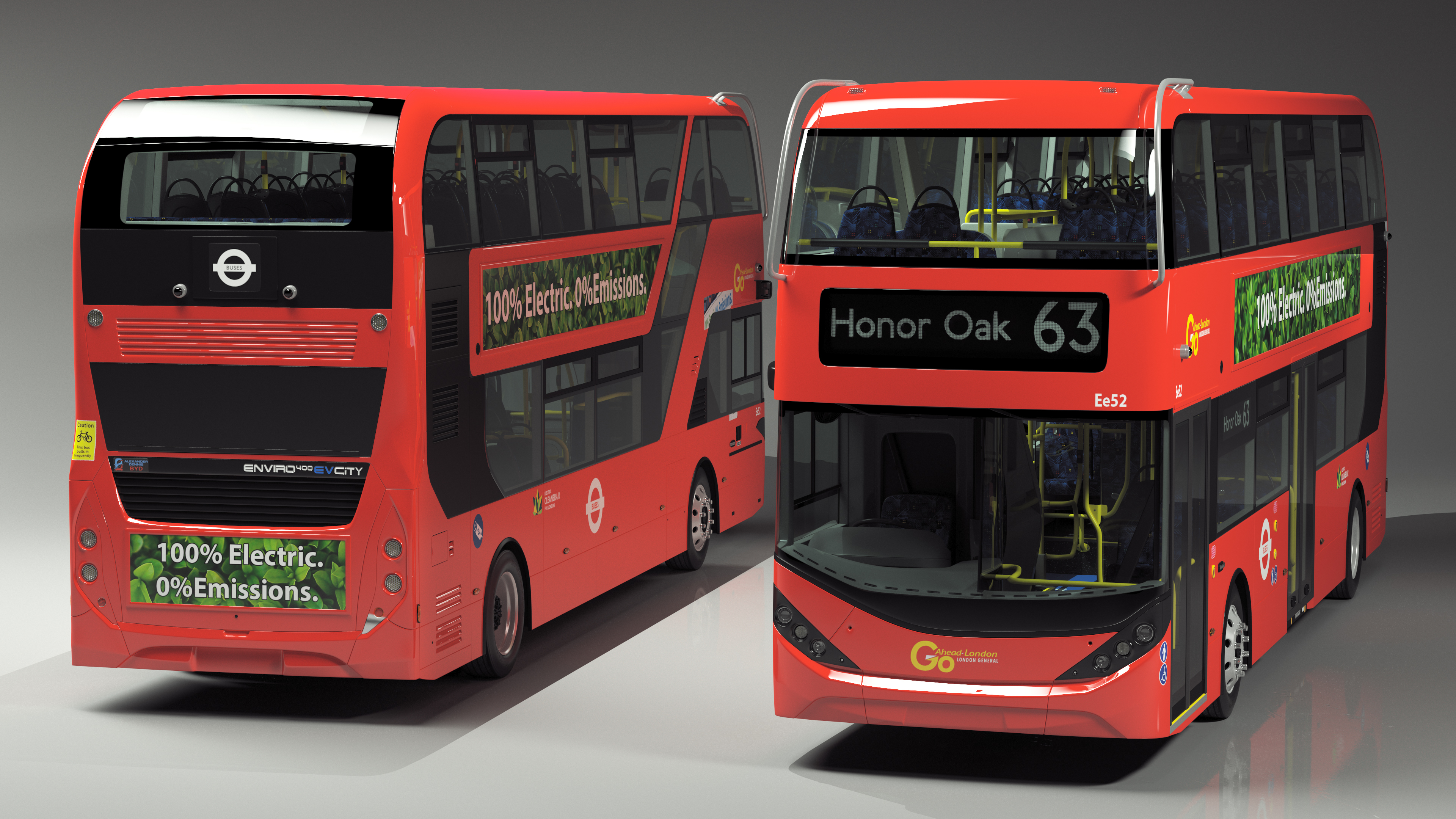 3D Electric Bus Alexander Dennis BYD 500 Simple Interior model