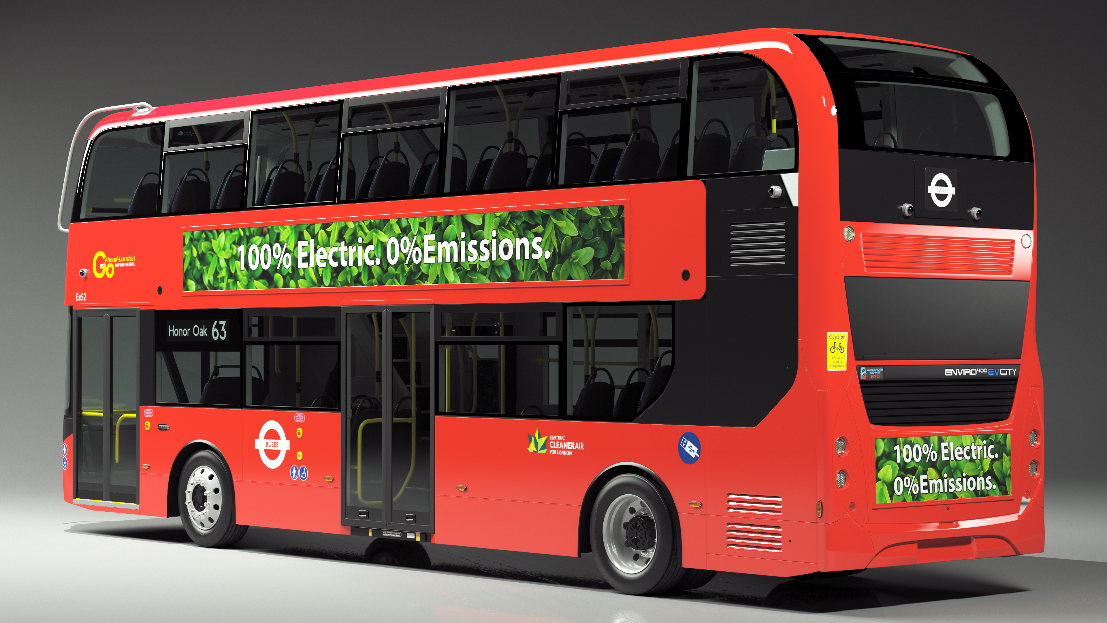 3D Electric Bus Alexander Dennis BYD 500 Simple Interior model