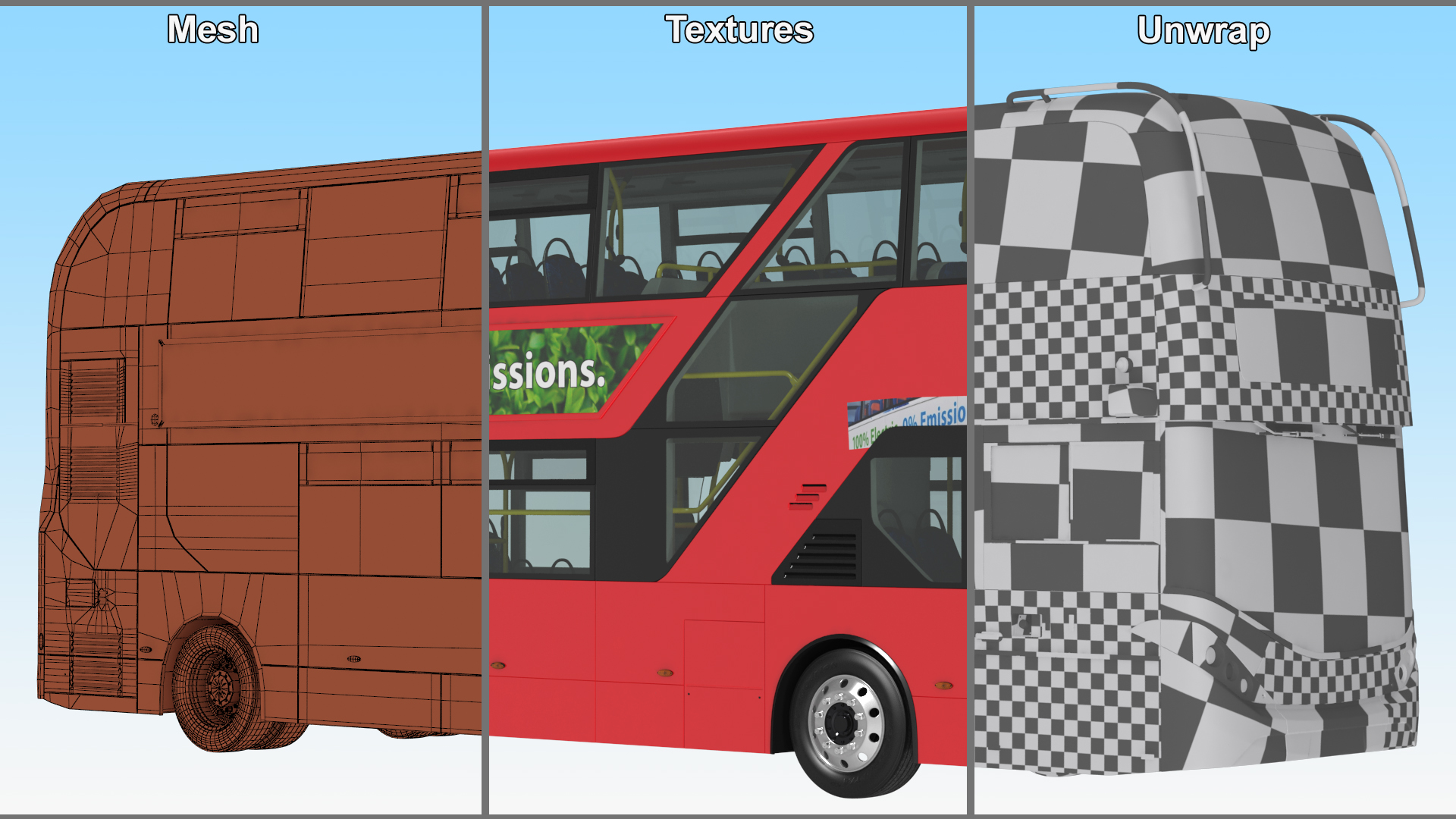 3D Electric Bus Alexander Dennis BYD 500 Simple Interior model