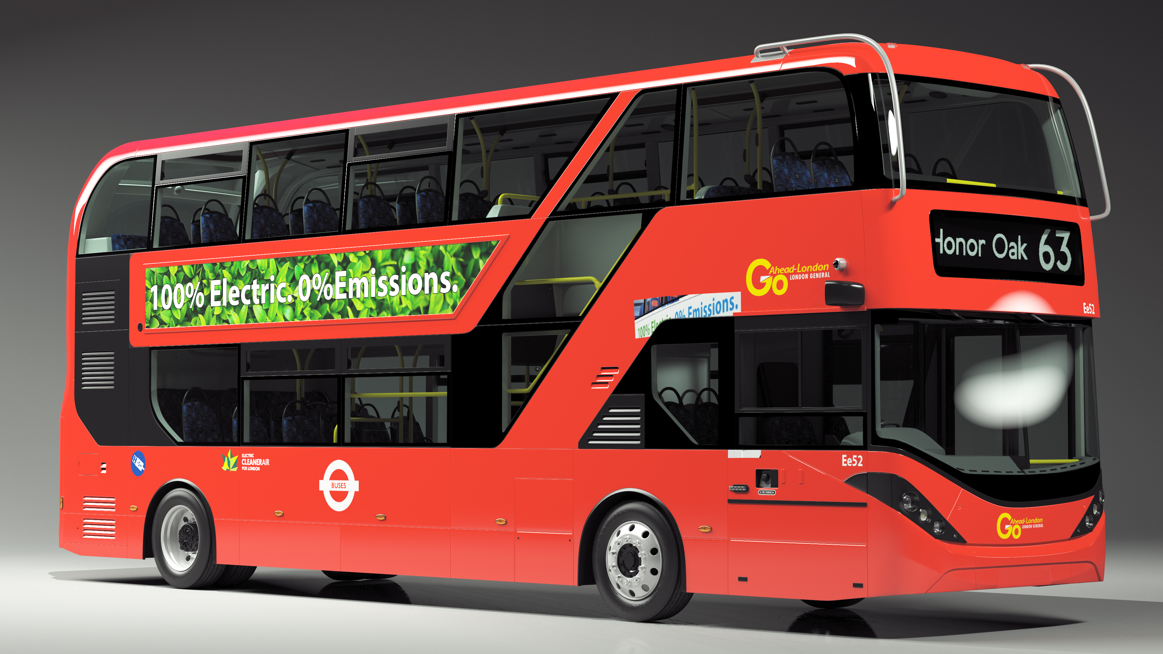 3D Electric Bus Alexander Dennis BYD 500 Simple Interior model
