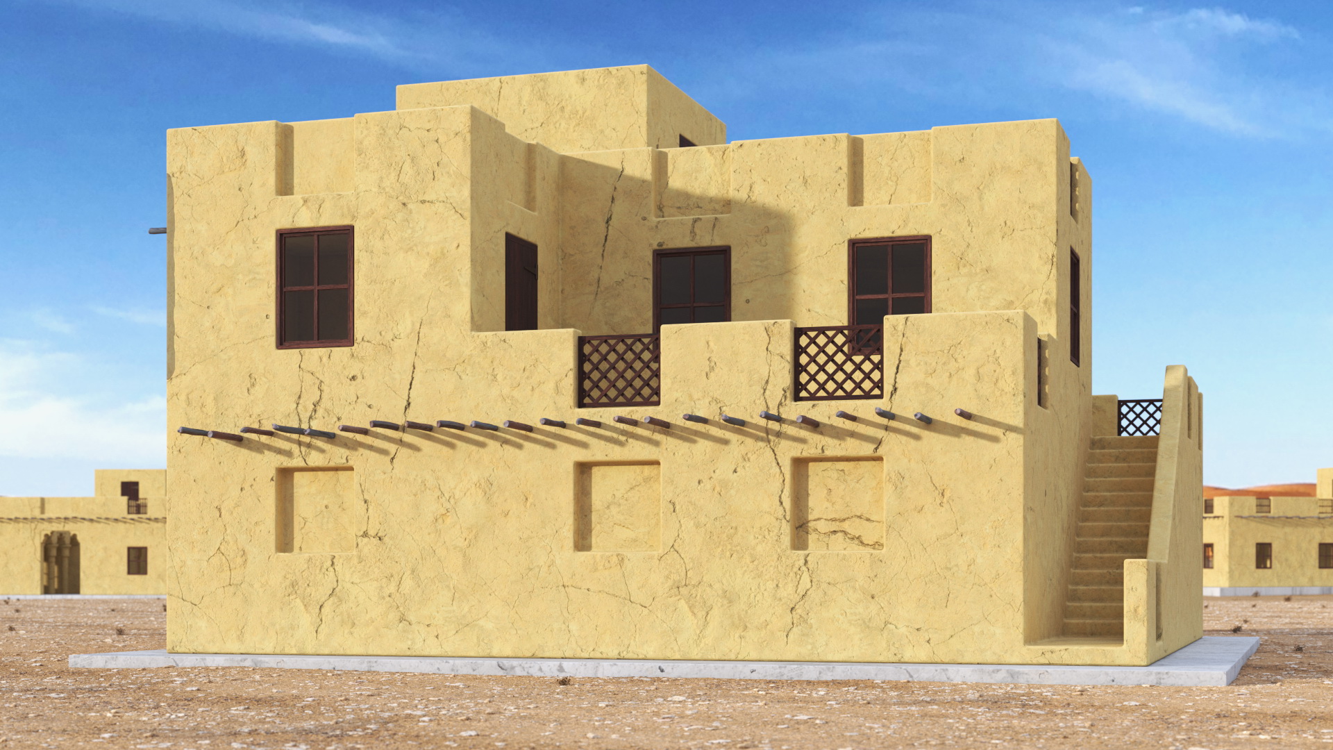 3D model Two Levels Arabian Style House