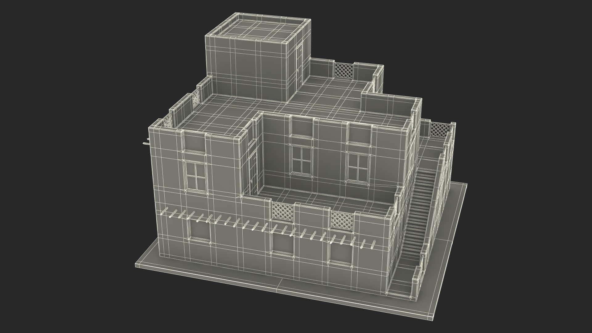3D model Two Levels Arabian Style House