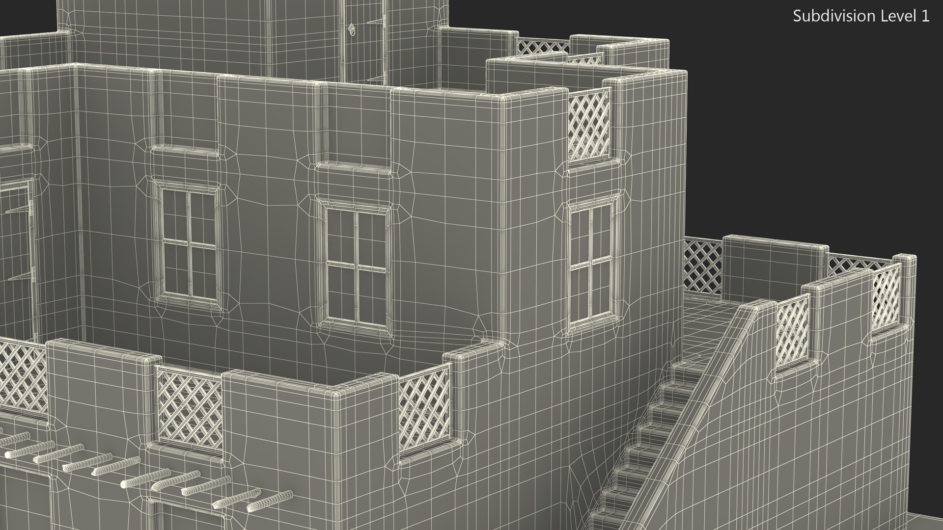 3D model Two Levels Arabian Style House