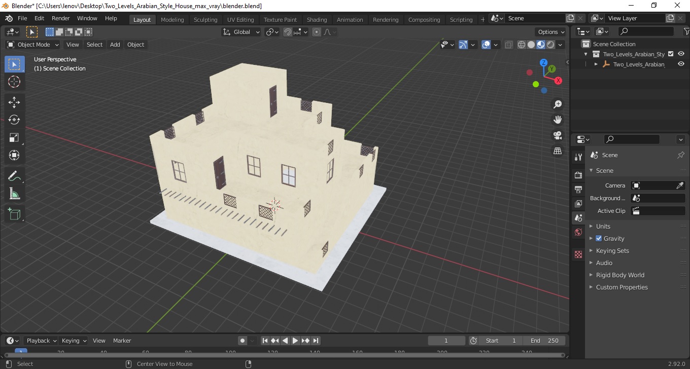 3D model Two Levels Arabian Style House