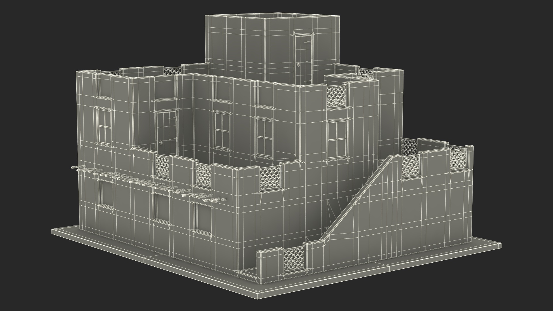 3D model Two Levels Arabian Style House